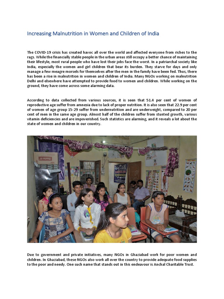 Increasing Malnutrition in Women and Children of India | PDF ...