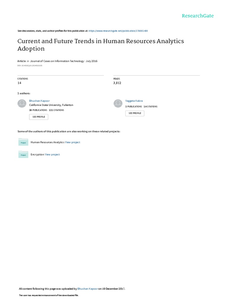 Current and Future Trends in Human Resources Analy | PDF | Analytics ...