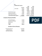 Administrative Expense Schedule