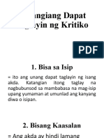 YUNIT 2 Katangiang Dapat Taglayin NG Kritiko