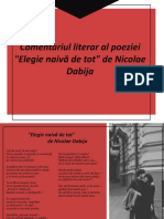 Comentariul Literar Elegie Naivă de Tot