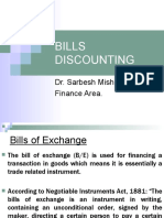 Bills Discounting: Dr. Sarbesh Mishra, Finance Area