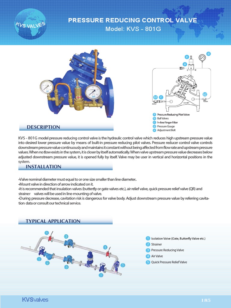Pressure Reducing Control Valve: Model: KVS - 801G | PDF | Valve ...