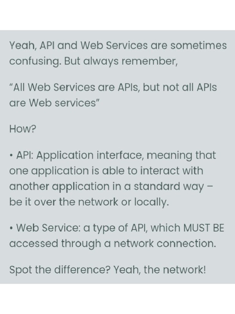 API Vs Web Services | PDF