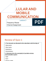 Cellular and Mobile Communication: Frequency Reuse Channel Assignment