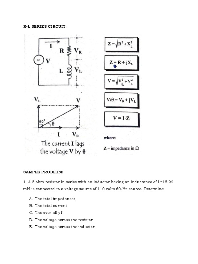 RL Series and RC Series Circuit | PDF