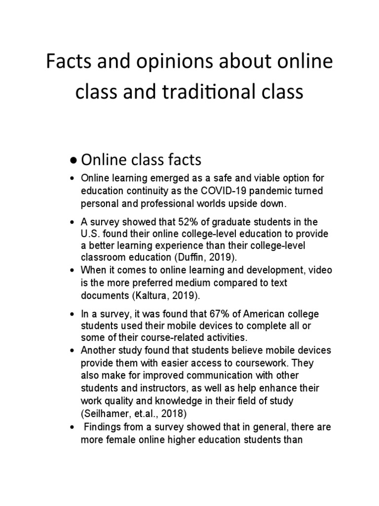 Online vs Traditional Class Insights | PDF | Educational Technology ...