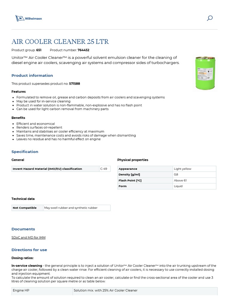 Air Cooler Cleaner 25 LTR PDF Water Solution