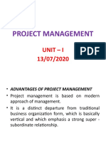 Project Management: Unit - I 13/07/2020