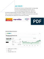 Stock Selection: 1.manapurram Finance