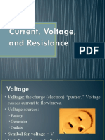Current Voltage Resistance NOTES