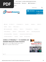 CCNA 2 v7 Modules 7 - 9 - Available and Reliable Networks Exam Answers