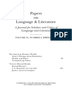 Papers On Language & Literature: A Journal For Scholars and Critics of Language and Literature