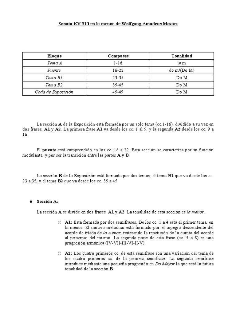 Sonata Mozart KV 310 PDF PDF Acorde (Música) Musicología