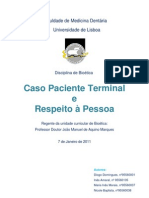 Caso Paciente Terminal e Respeito A Pessoa