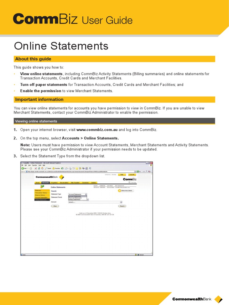Online Statements: About This Guide | PDF | Credit Card | Transaction ...