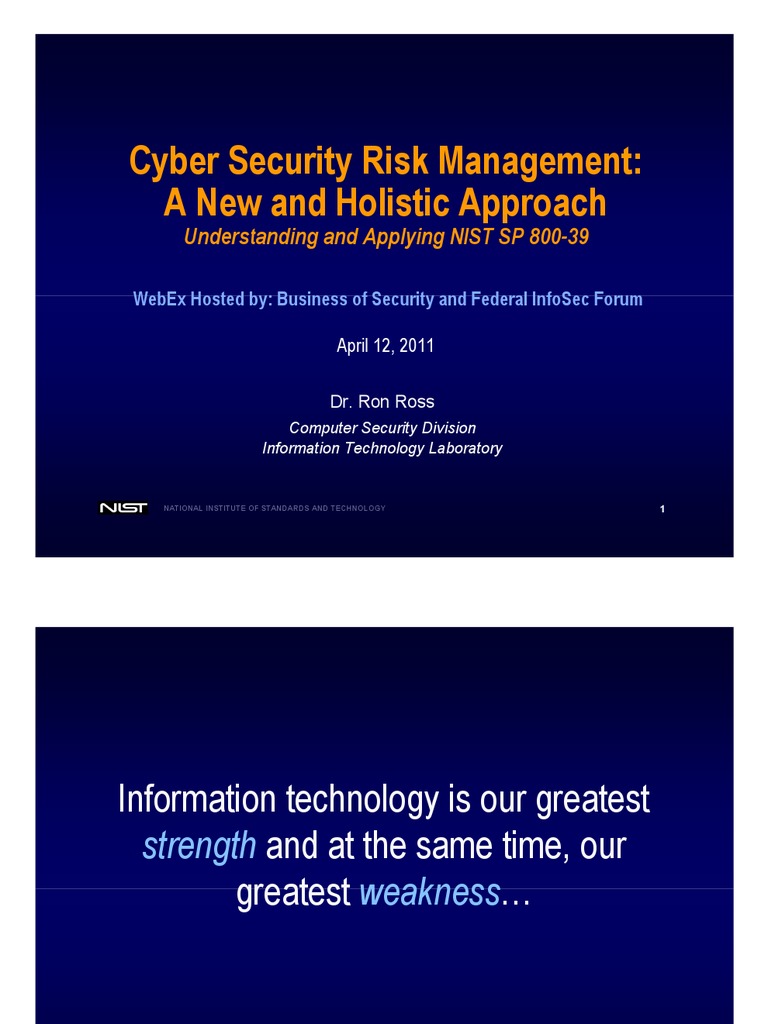 NIST SP 800-39 Cyber Risk Management | PDF | Information Security ...