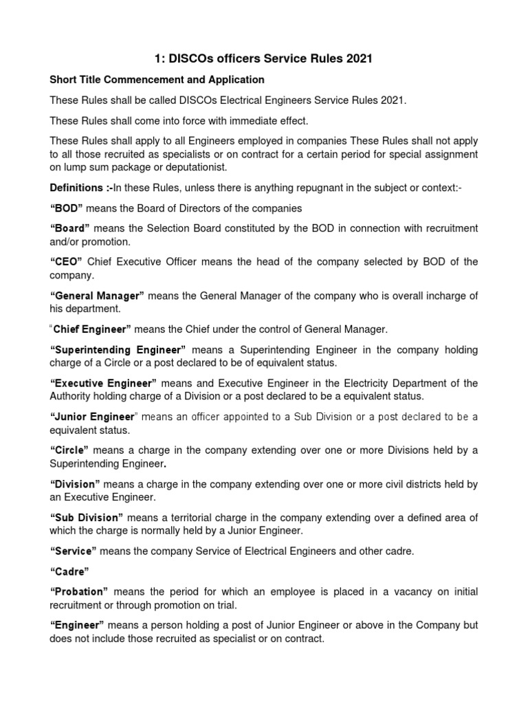 1 Discos Officers Service Rules 2021 PDF Recruitment Accountant