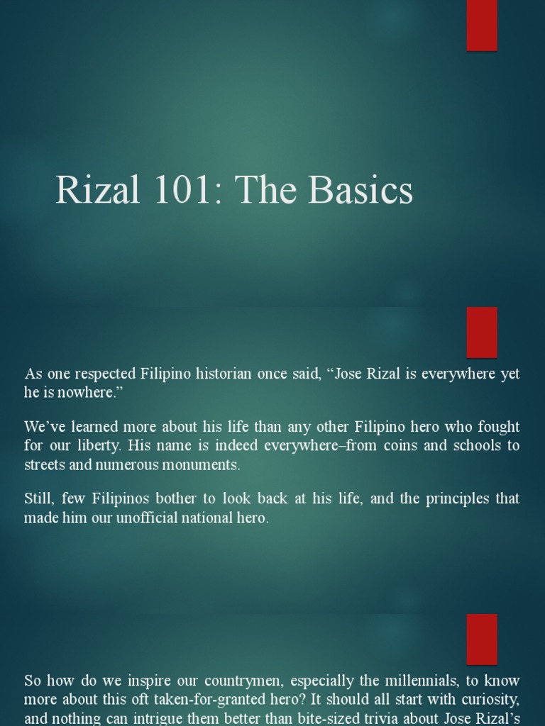 Rizal 101 The Basics PDF Philippines
