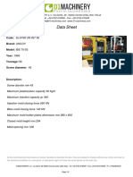 Data Sheet: Code: So 6769 UN 057 95 Brand: UNILOY Model: IBS 70-3S Year: 1995 Tonnage: 56 Screw Diameter: 45