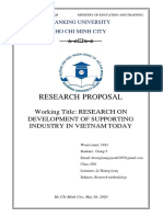 Research Proposal: Working Title: RESEARCH ON Development of Supporting Industry in Vietnam Today
