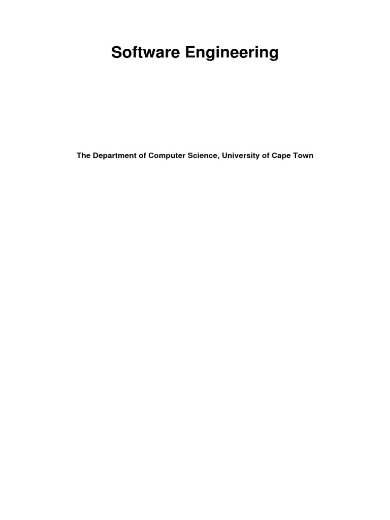 Software Engineering University of Cape Town | PDF | Class (Computer ...