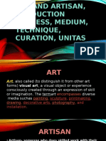 Art and Artisan, Production Process, Medium, Technique, Curation, Unitas