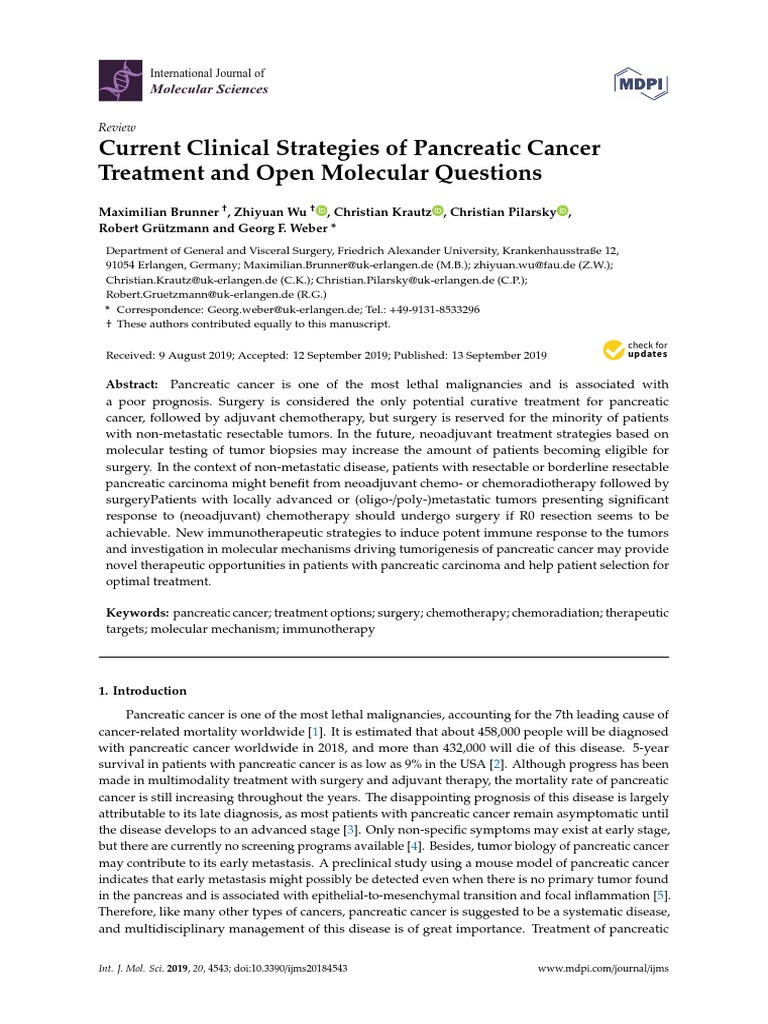 Current Clinical Strategies of Pancreatic Cancer | PDF | Pancreatic ...