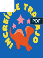 Sticker Retroalimentación Digital Increíble Trabajo Dinosaurio Azul Amarillo y Rojo