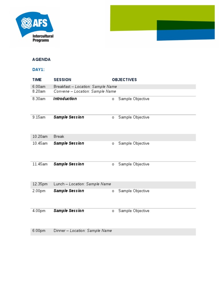 Special Event Agenda Template | PDF