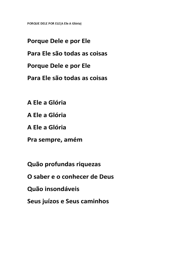 Porque Dele Por Ele | PDF