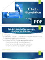 Slides Aula 2 HIDRÁULICA Hidrostática 2020