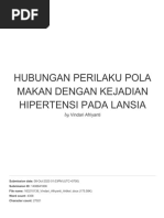 HUBUNGAN PERILAKU POLA MAKAN DENGAN KEJADIAN HIPERTENSI PADA LANSIA (Artikel)