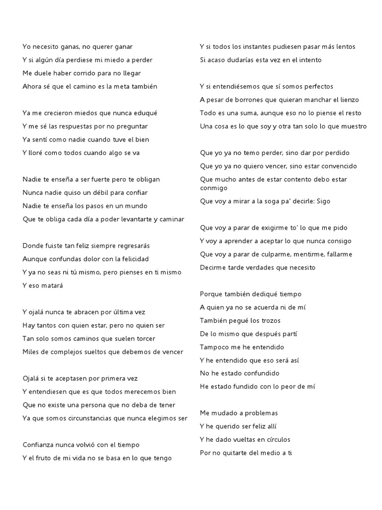 Letra de Ojala Beret Francisco PDF