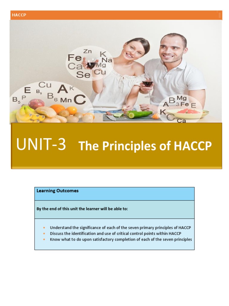 Unit 3 The Principles of HACCP | PDF | Hazard Analysis And Critical ...