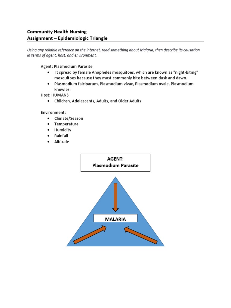 Malaria: Epidemiologic Triangle Analysis | PDF