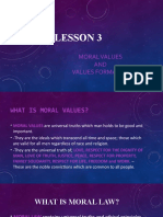 Lesson 3: Moral Values AND Values Formation