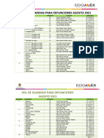 Rol de Guardias para Defunciones - Agosto - 2021