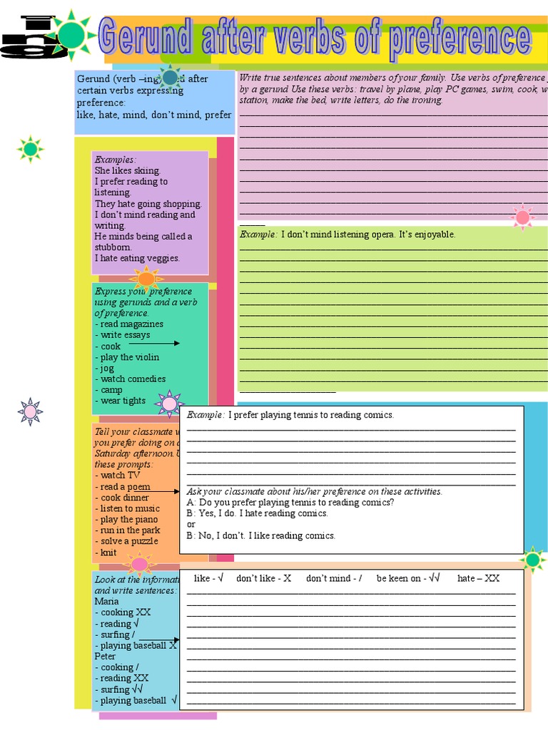 Verbs of Preference with Gerunds | PDF | Semantic Units | Linguistic ...