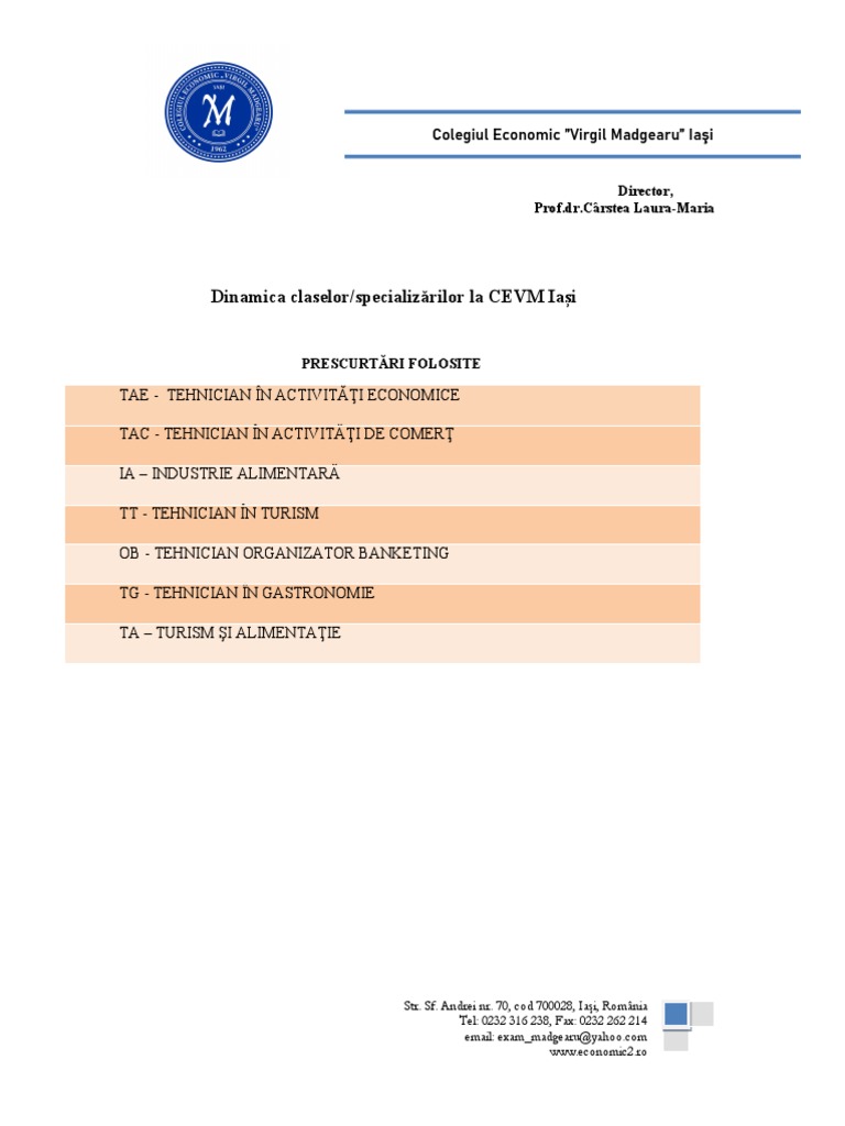 CEVM - Distributie Clase - 21-22 - FORMA FINALĂ | PDF