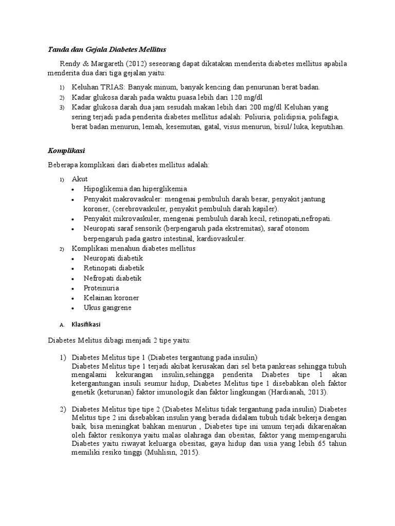 Panduan Gejala dan Komplikasi Diabetes | PDF