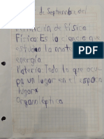 Actividades Fisica Escrito en Clase. 14 y 21 de Septiembre