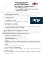 Accountancy, Business and Management Strand Fundamentals of Abm 1 Quarter 3 Week 1: Intro To Accounting & Users of Accounting Performance Task No.1