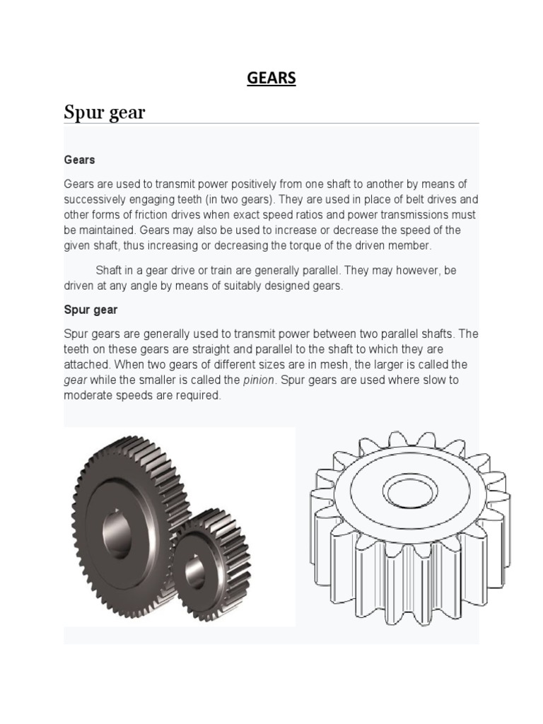 Spur Gear: Gears | PDF | Gear | Classical Mechanics