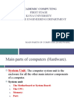 First Stage Koya University Software Engineering Department: Academic Computing