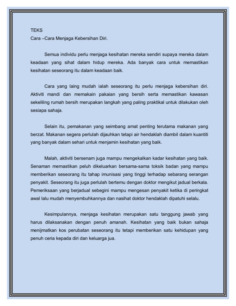 Cara Menjaga Kebersihan Diri Pdf