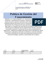 Pl.14.01 Maqvin Politica de Gestion Del Conocimiento