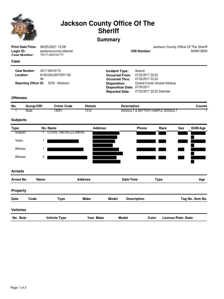 Assault Case Report: Wickham 2017 | PDF