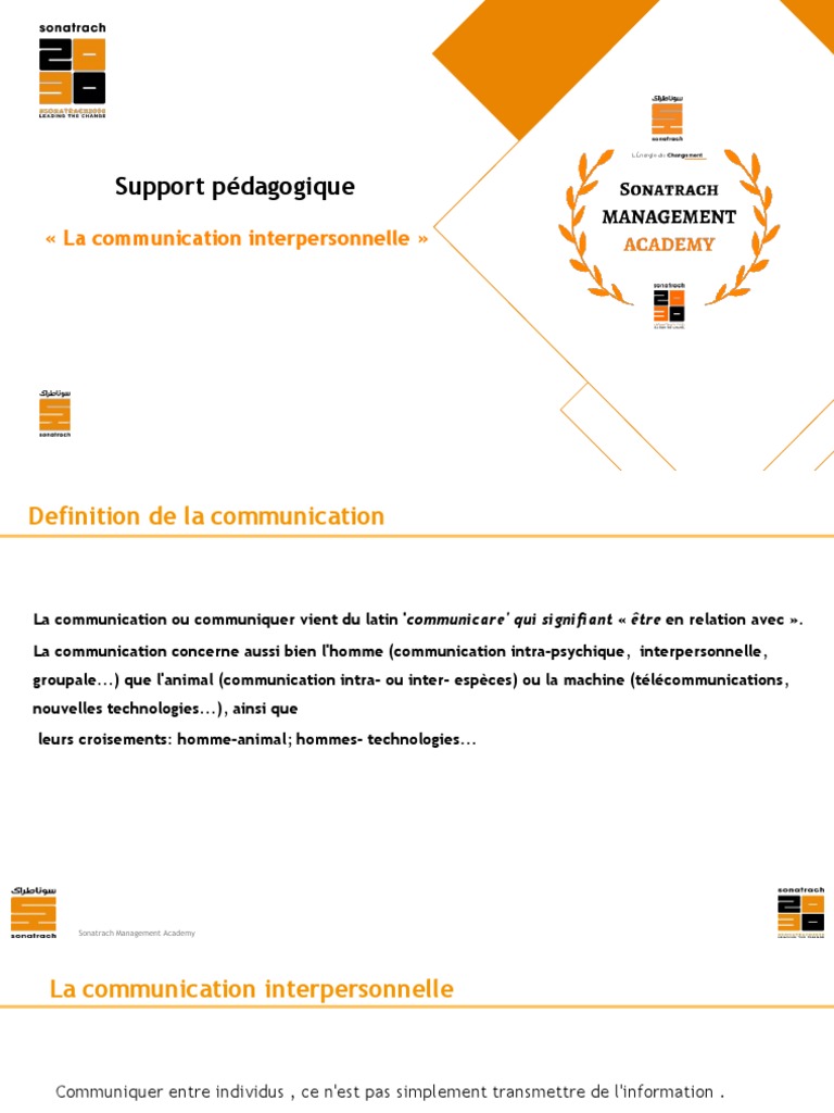 Composantes de la communication interpersonnelle | PDF | la ...