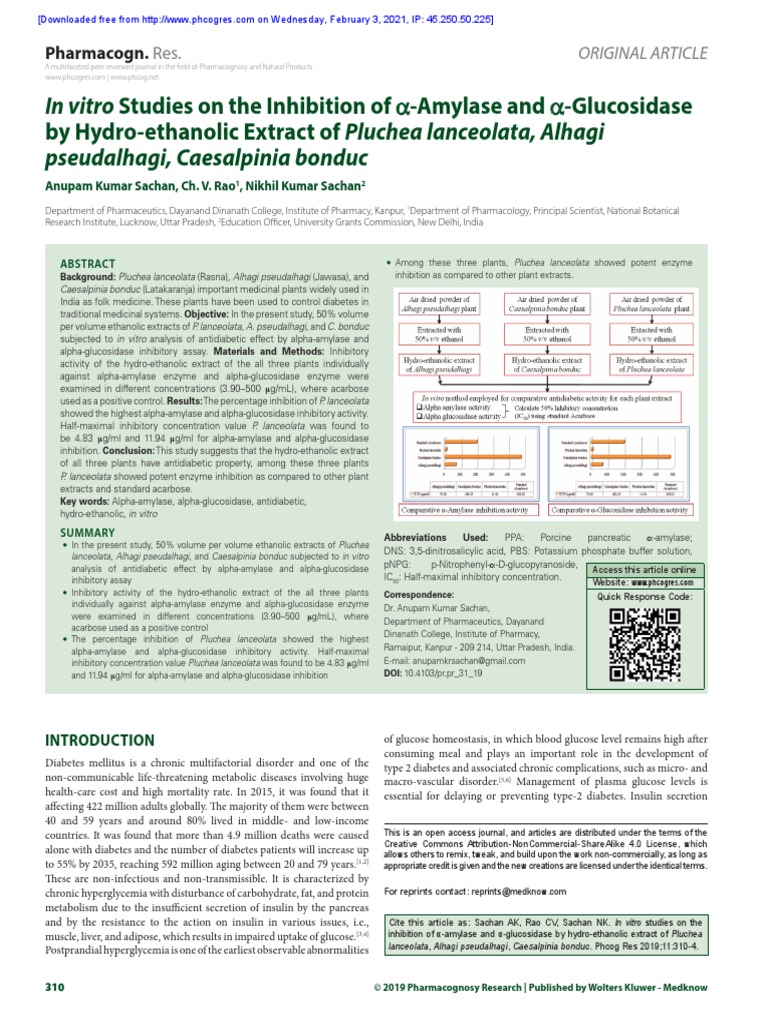 1 Antidiabetic Alpha Amylase | PDF | Ic50 | Glucose